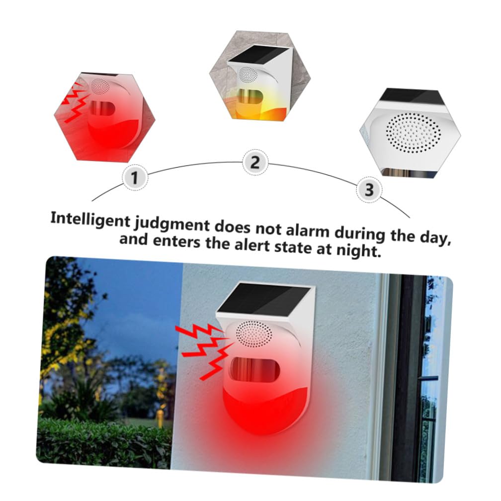 HOMSFOU Rilevatore Infrarossi Esterno Solare, Allarme Casa Ip67, senza Fili, in ABS e Materiale Semiconduttore, per Sicurezza di Giardino e Casa