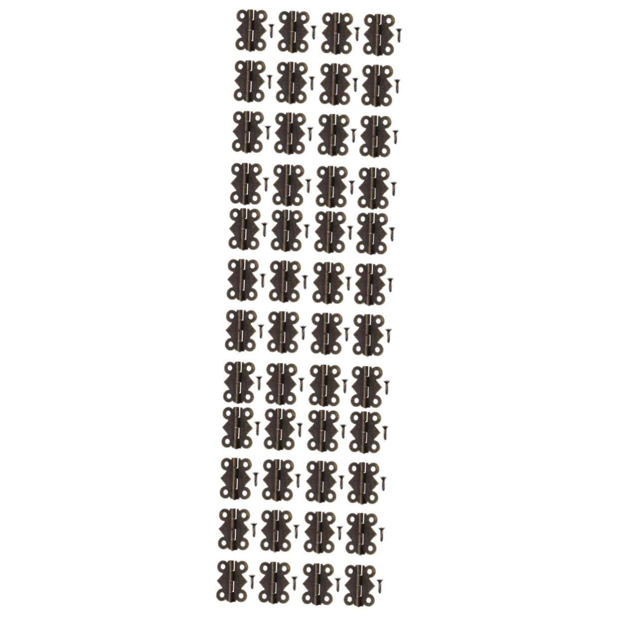 KICHOUSE 3sets Wooden Box Cabinet Hinge Mini Antique Hinges Door Closer Retro Furniture Decorative 48pcs*3