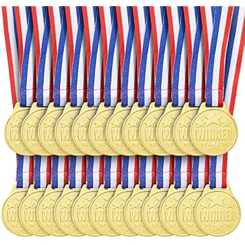 Juvale 24 Pack Gold Winner Medals Cover