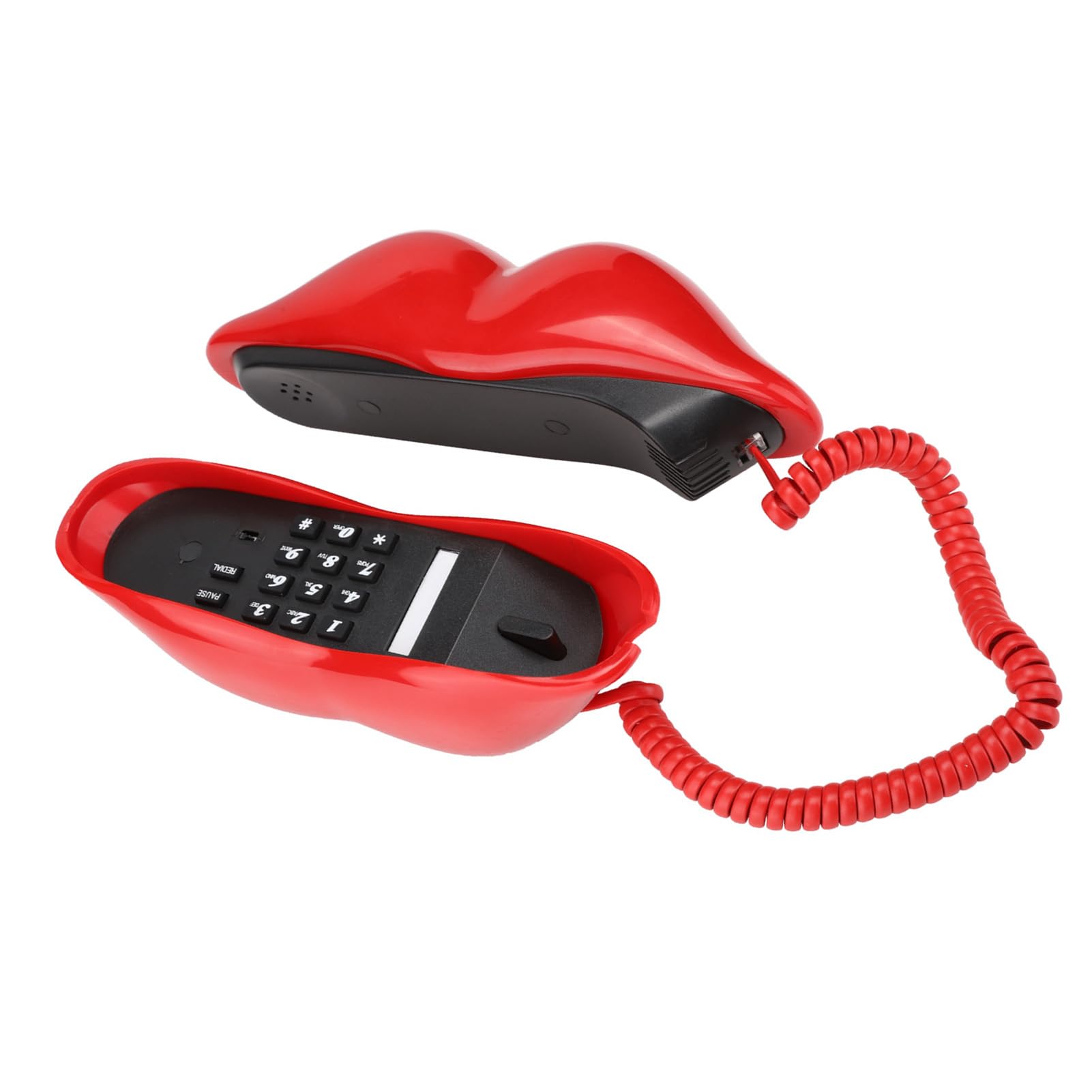 Telefono Fisso A Forma Di Labbra Rosa, Modello WX-3061, Telefono Da Tavolo Retrò In ABS, Oggetto Di Design Per Casa E Ufficio - 5