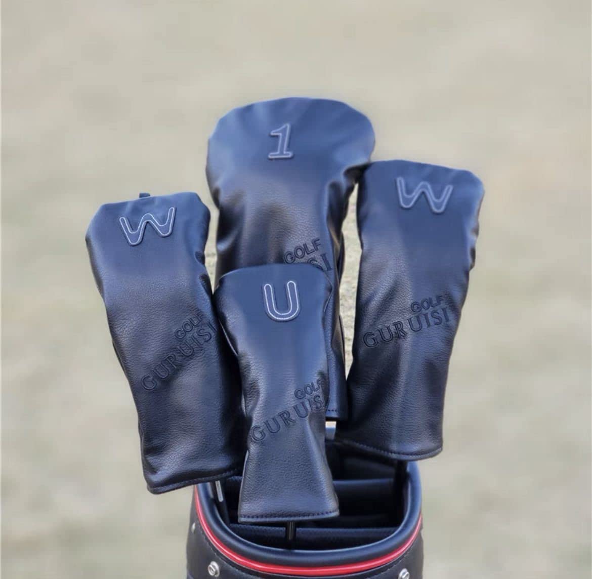 【新品4点セット】シンプルなユニセックスゴルフクラブカバー ヘッドカバー黒色 Amazon.co.jp: 4点セットシンプルなユニセックスゴルフクラブ