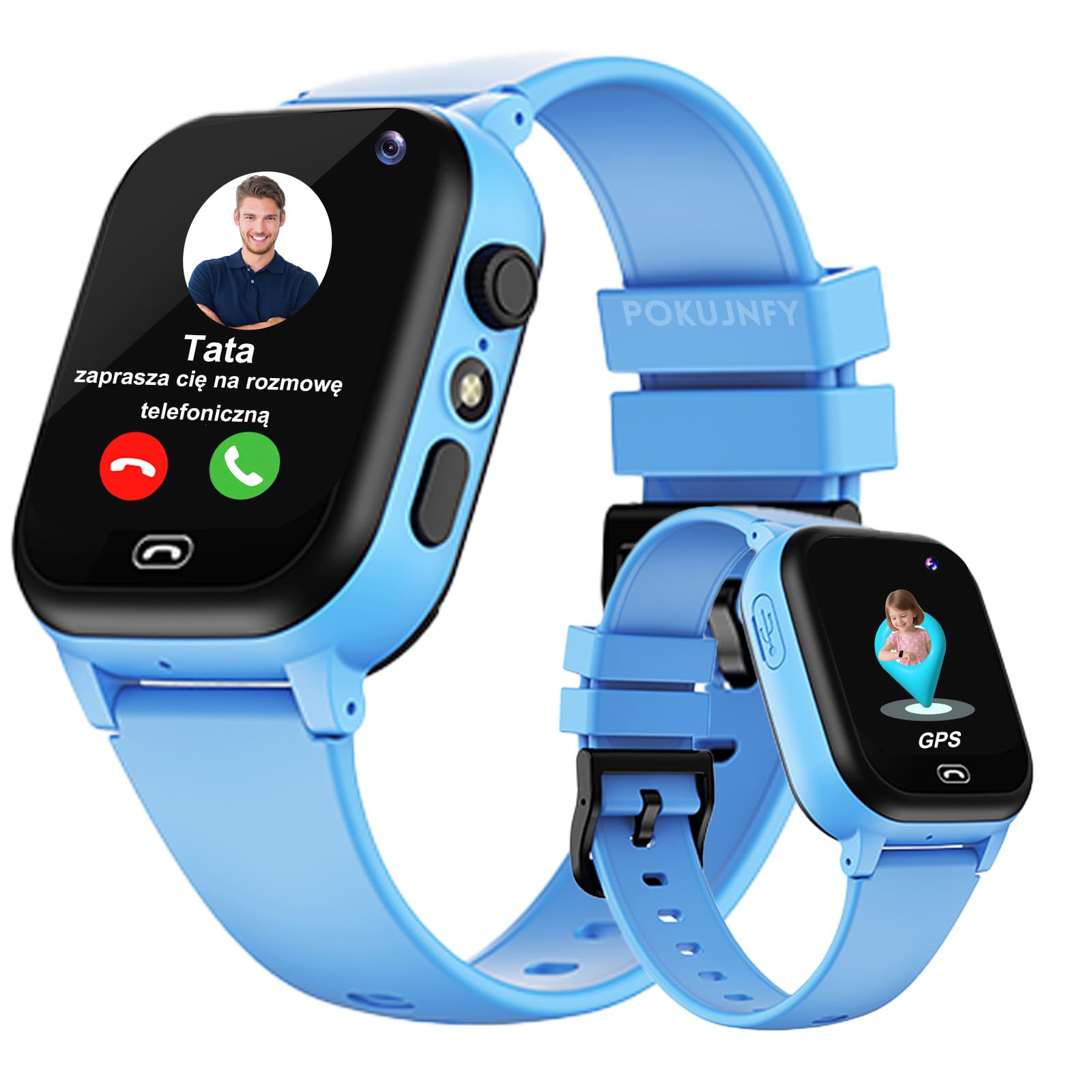 Smartwatch dla Dzieci z GPS SOS Kontakty Czat Rozmowy Telefoniczne Tryb KlasowyGra Budzik Latarka IP68 Wodoodporny Cyfrowy Prezenty Smartwatch Dziecięcy Chłopcy Dziewczynki