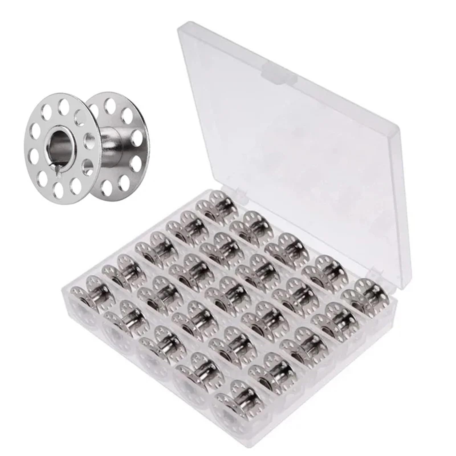 Caja de carrete de metal para solucionar el desorden de hilos en tu máquina de coser