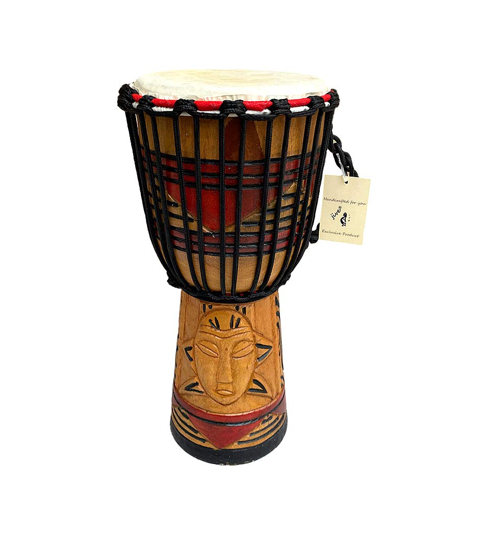 IVE BRAND Djembe Drum Bongo Congo African Mahogany Wood Drum With Heavy Base Goat Skin Drum Head Hand Carved Professional Quality - 16