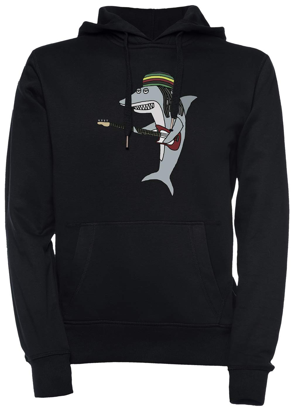 Reggae Squalo Unisex Uomo Donna Felpa con Cappuccio Maglione Pullover Nero Dimensioni M Men's Women's Hoodie Black T-Shirt Medium Size M