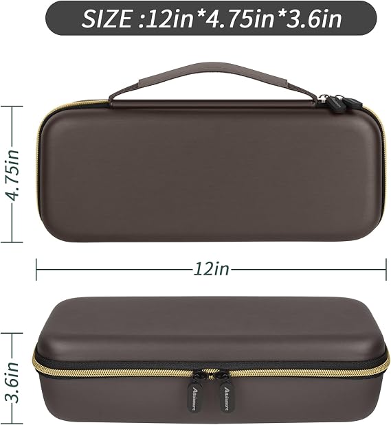 Portable Steamer Case for Jack & Rose, for FEPPO and for Nesugar | PU Shell Resists Splashes; Elastic Strap and Mesh Pocket Keep Steamer and Accessories Secure, Brown, Case Only