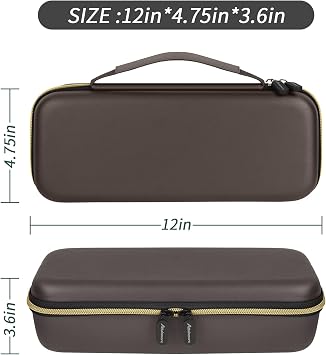 Portable Steamer Case for Jack & Rose, for FEPPO and for Nesugar | PU Shell Resists Splashes; Elastic Strap and Mesh Pocket Keep Steamer and Accessories Secure, Brown, Case Only