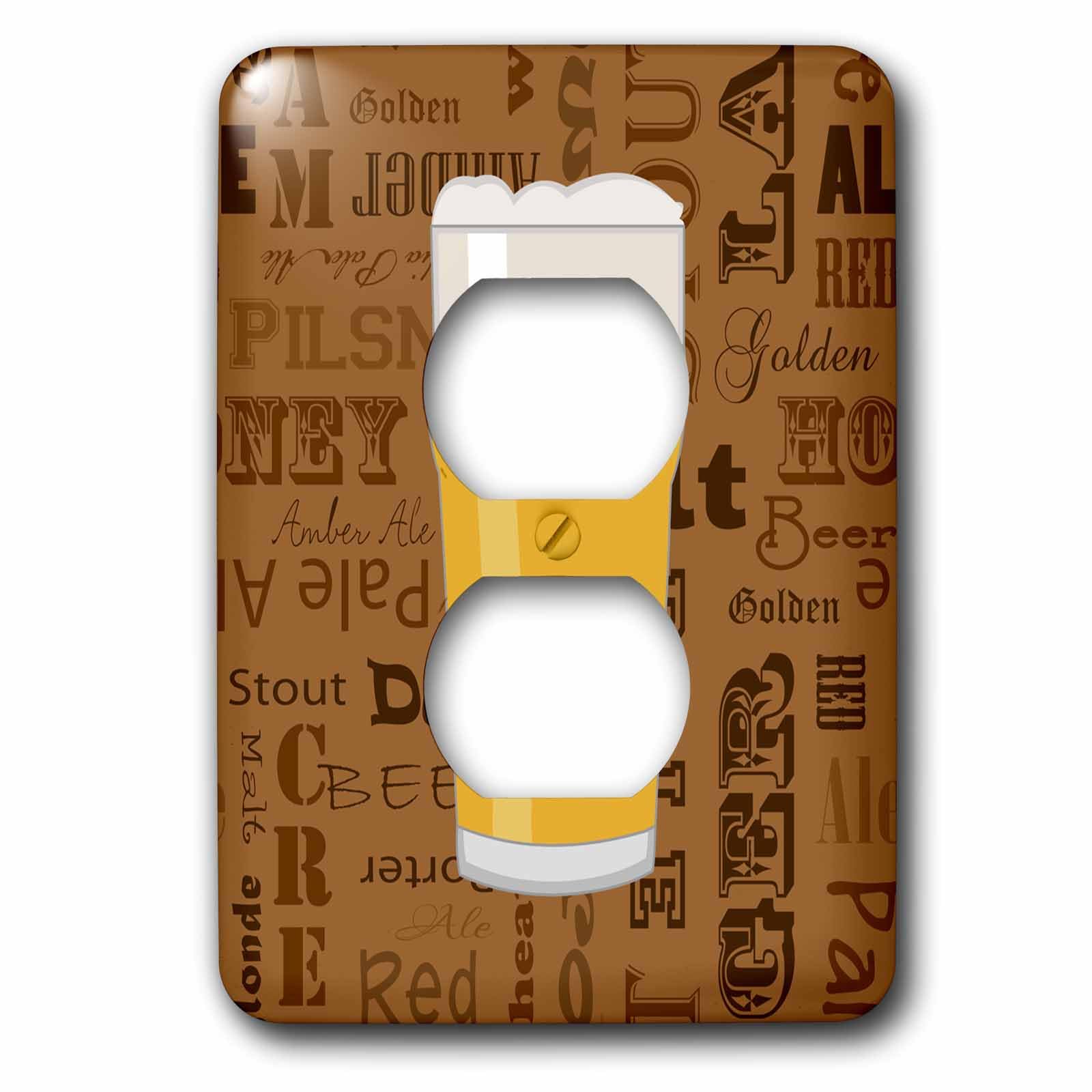 Couvercle de prise 2 pintes de bière 3dRose plaque décorative murale multicolore lsp_217259_6