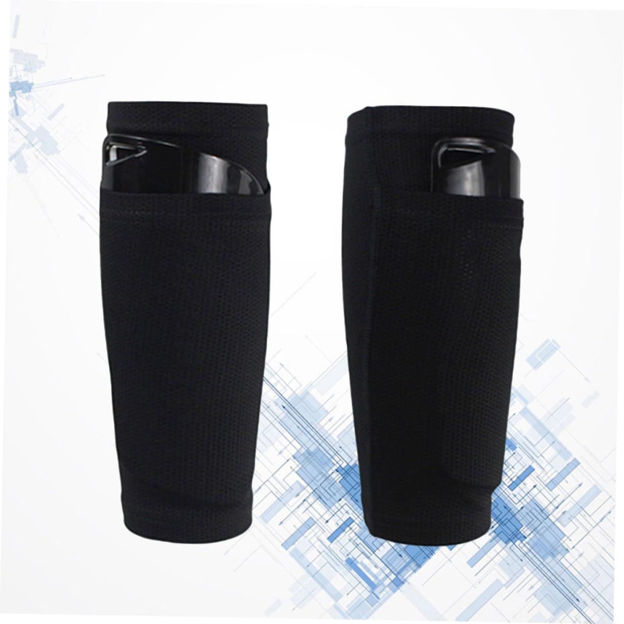 NAMOARLY High Elastic Shin Guard Sleeves with Calf Support Breathable Mesh Football Shin Guard Socks for Running Jogging and Sports Activities Black