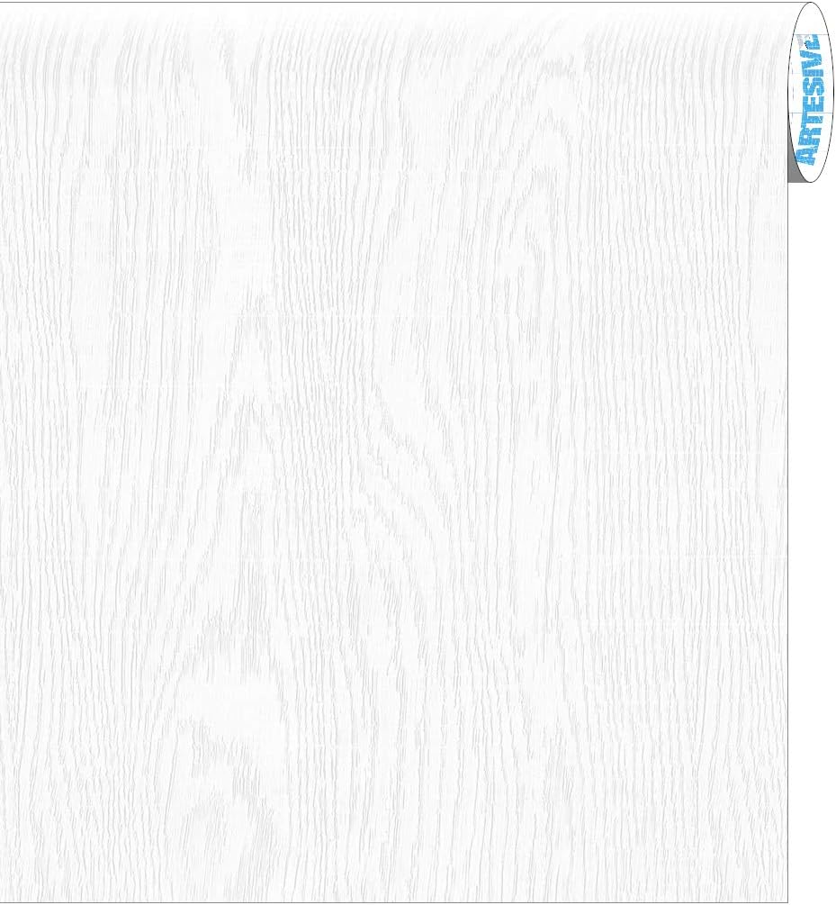 ARTESIVE WD-056 Absolute White Ash Opaque 60 cm x 5mt. (23.6 in x 16.4 ft)- Woodgrain Effect Self Adhesive Vinyl Film for home interior decoration, furnitures, door and all smooth surfaces