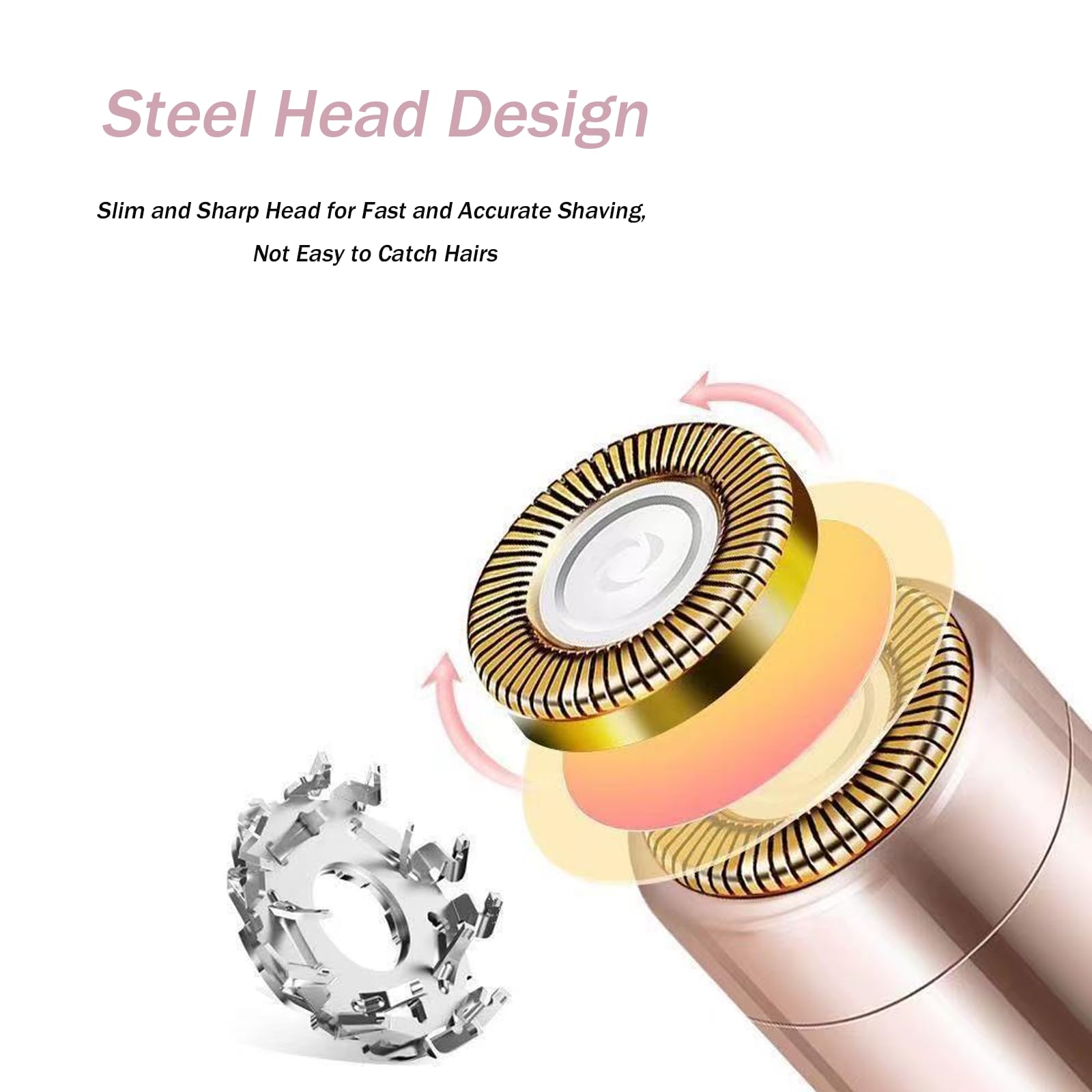 Facial Hair Remover for Women,Mini Face Hair Trimmer,USB Rechargeable Women's Facial Shaver - Image 2