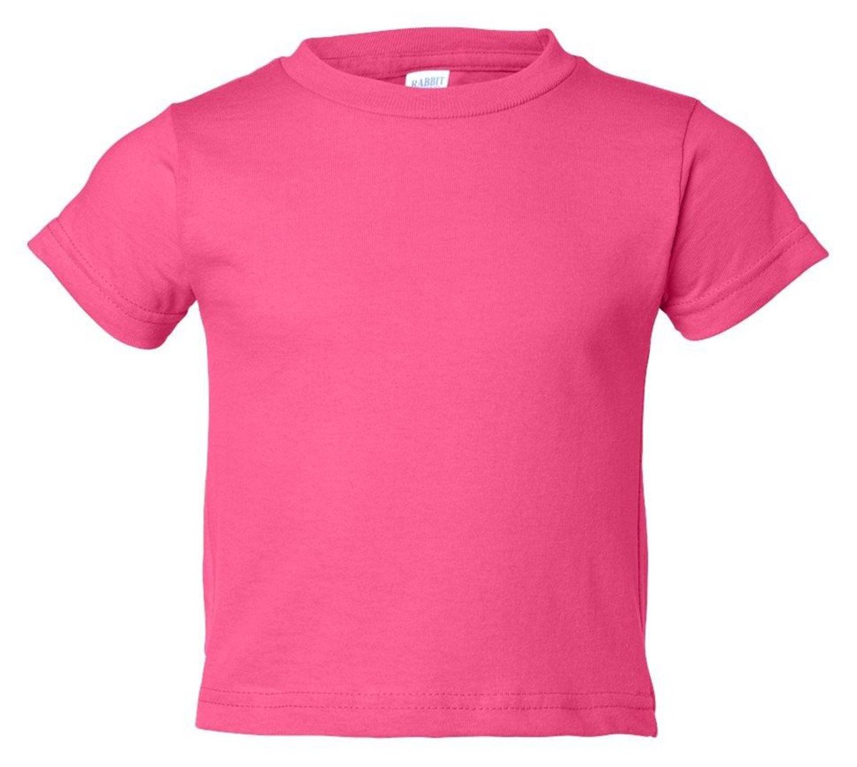 RABBIT SKINS Infant Comfort Ribbed Crewneck Jersey T-Shirt, HOT Pink, 12 Months