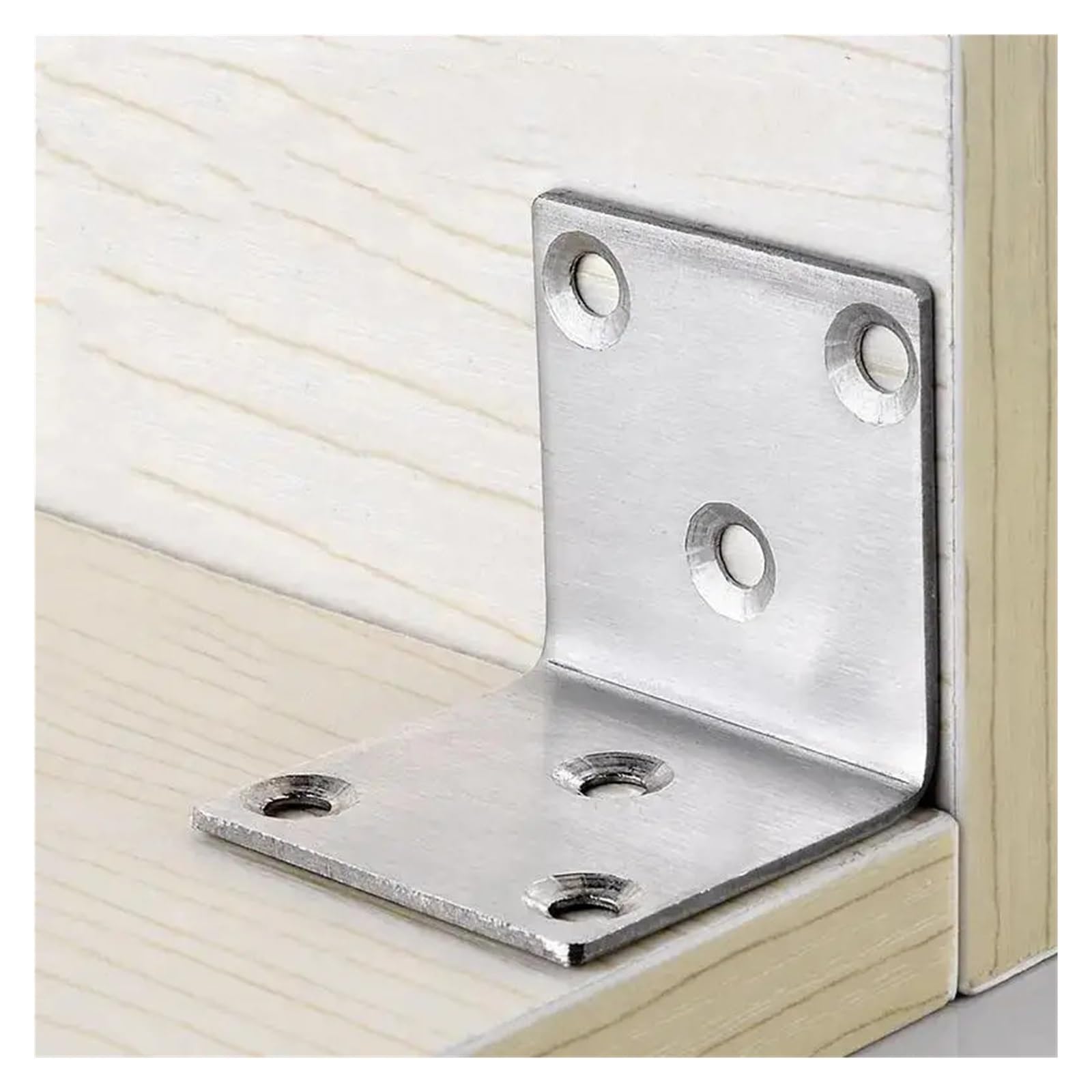 Staffe angolari a L in acciaio inossidabile for impieghi gravosi | Solidi supporti a 90° for giroletti, librerie e fissaggio mobili in legno(6pcs-36screws)