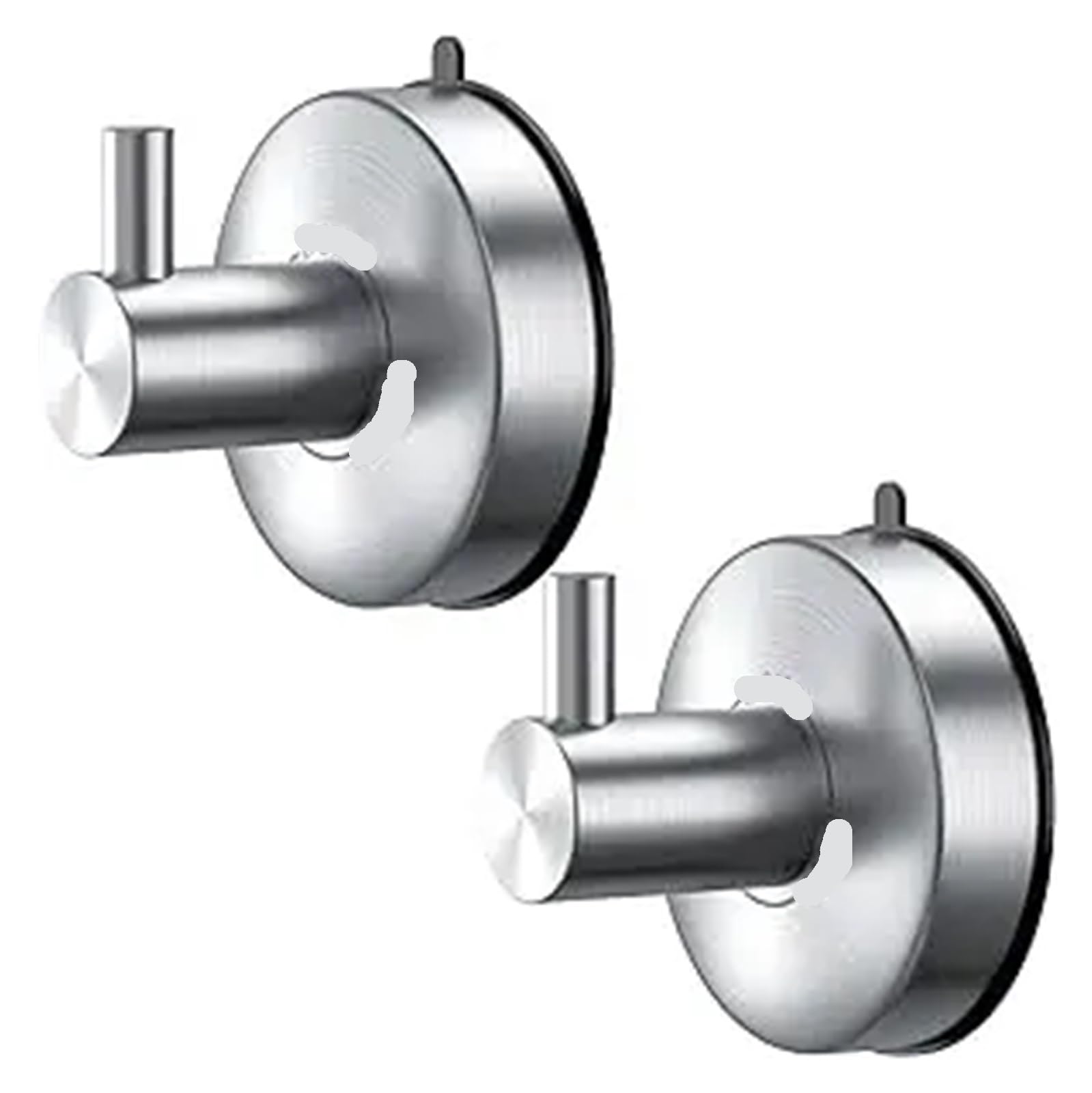 SEVEQIS Glass Suction Cup, Suction Cup Hooks for Shower Brushed Nickel Towel Hanger Bathrooms Stainless Steel(2 Pack)