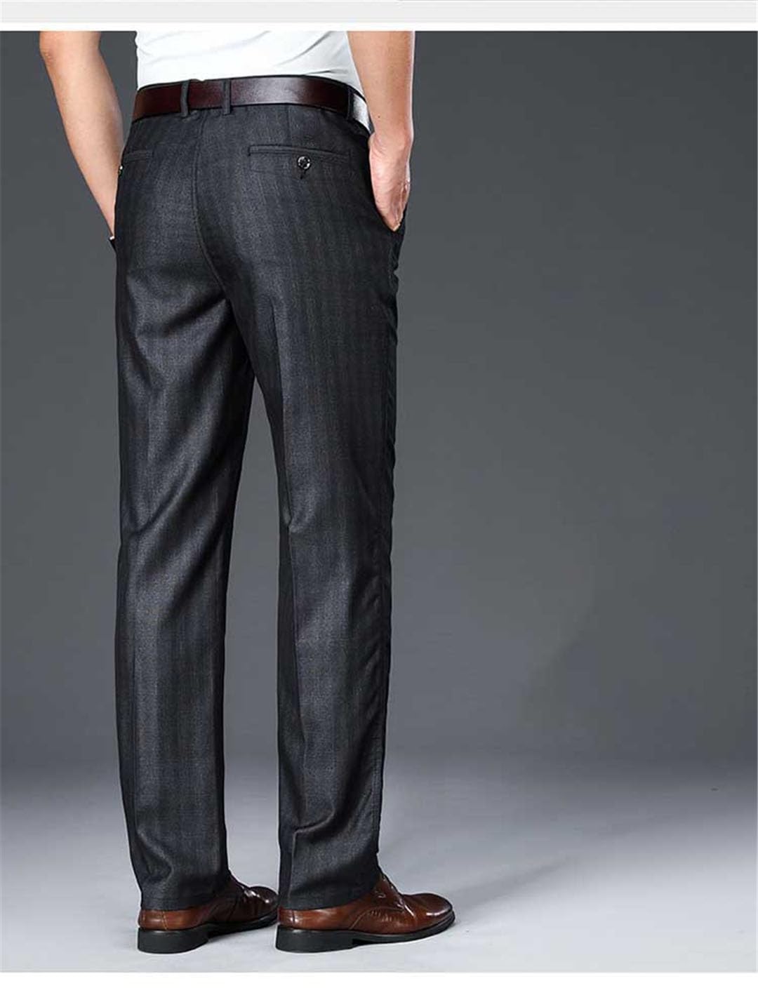 Vogrtcc Pantaloni da Abito da Uomo da Uomo Dritti E Larghi A Righe Casual
