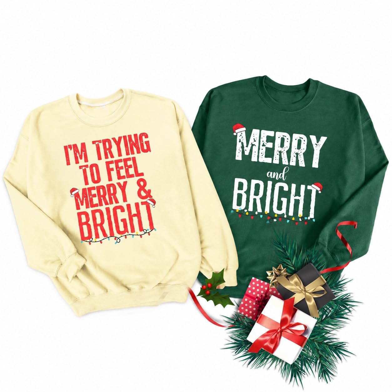Christmas Couples His and Her Sweatshirt Merry Christmas Matching Outfits