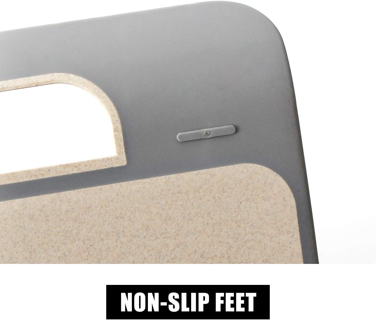 Kitchen Cutting Boards Set Wheat Cereal Fiber Chopping Board Set of 2 with Juice Grooves Easy-Grip Handles Non-Slip Feet (Set of 2, Light Brown)