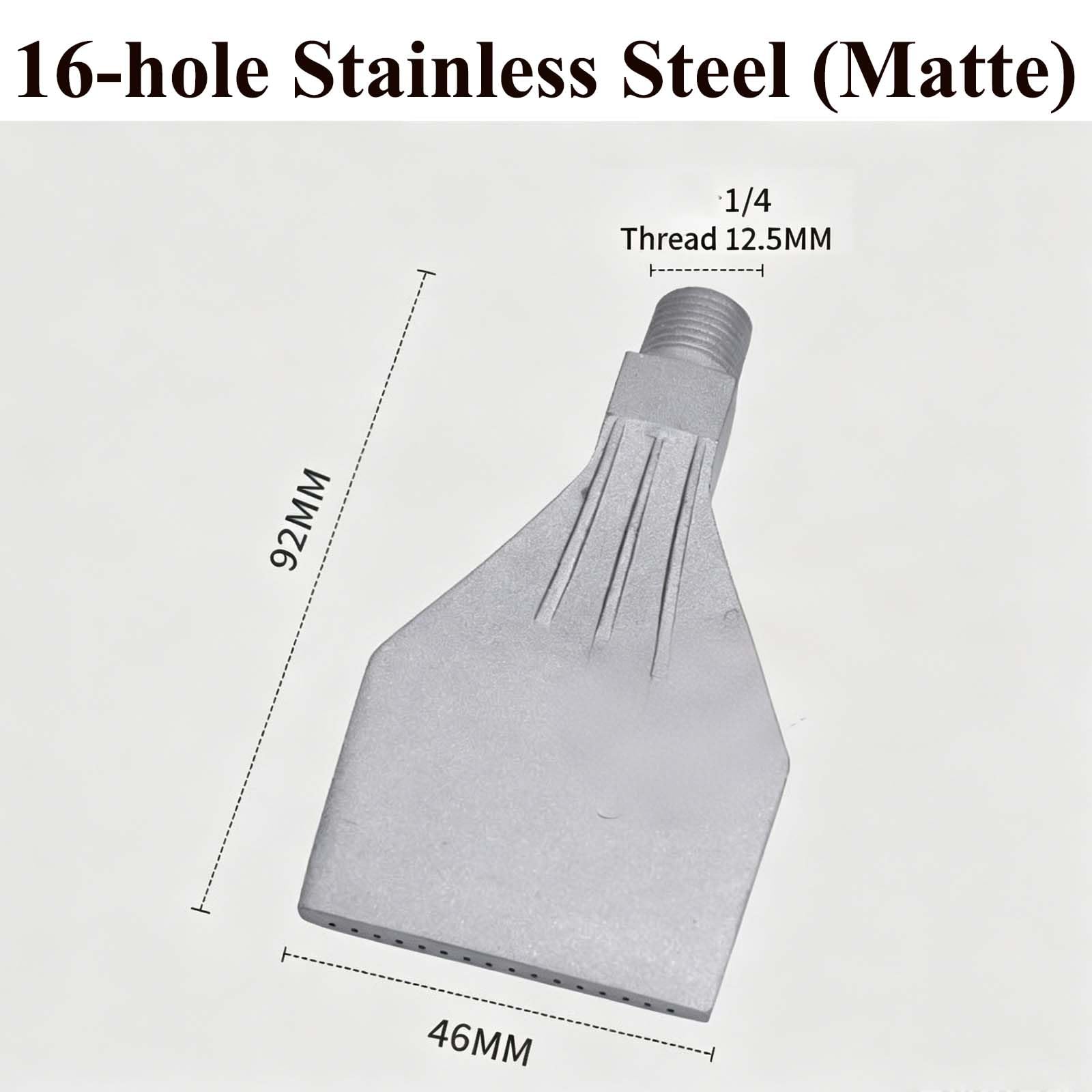 Boquilla plana de acero inoxidable macho 1/4" BSPT, boquilla de soplado de polvo de 8 orificios, cuchillo de aire para soplador de aire comprimido, acabado pl 2 piezas 16-hole Stainless Steel (Matte)