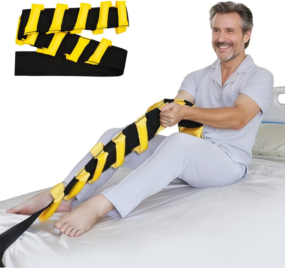 Bed Ladder Assist Pull Up for Elderly, Bed Ladder Assist, Bed Ladder Strap with with Thick Soft Handles for Sit-Up Support & Exercise Use,Suitable for Home/Hospital Care-SWL 300LBS