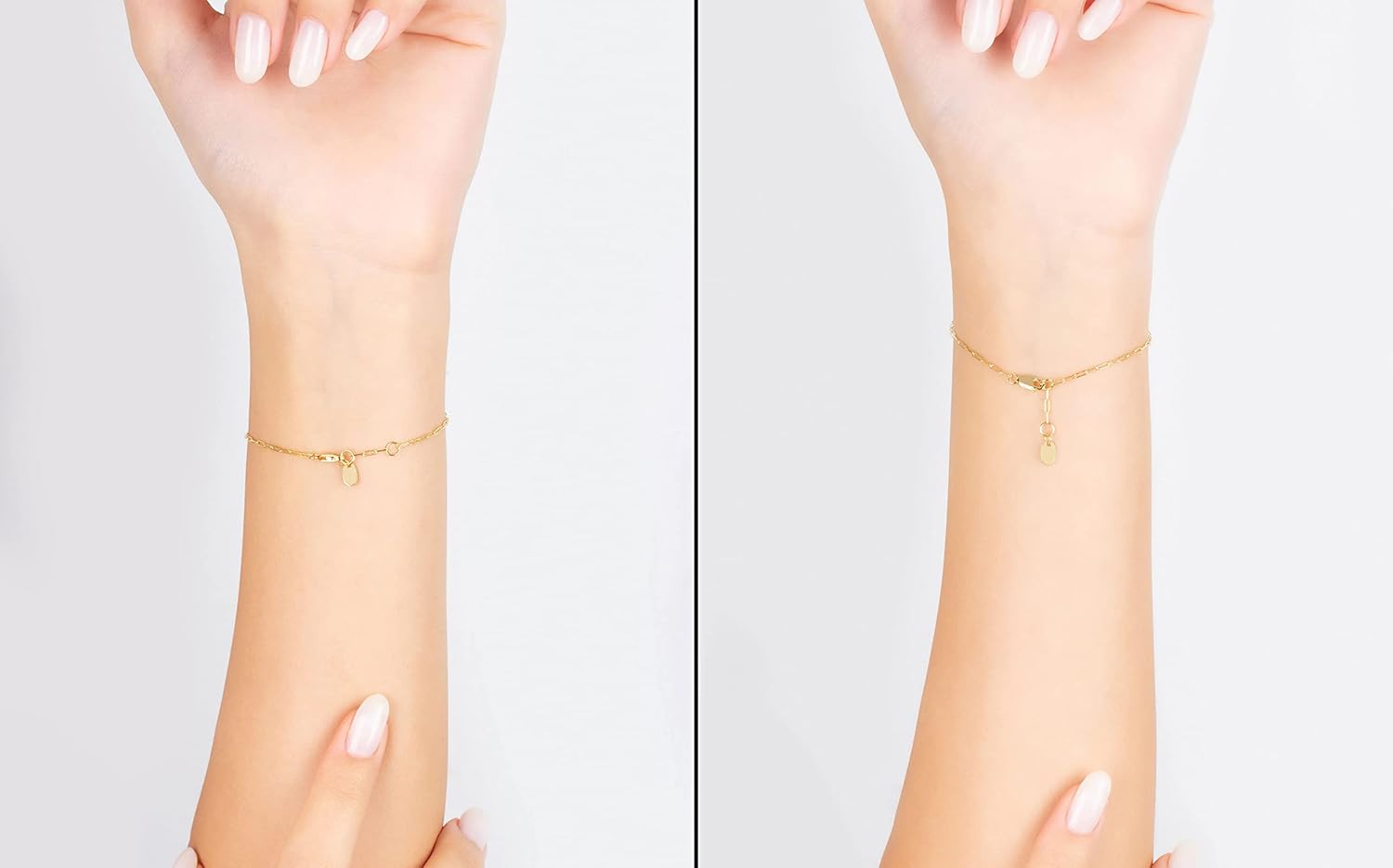 Jewelry Atelier 14K Yellow Gold Filled Evil Eye Bracelet with Solid Gold Filled Clip Chain – Adjustable with Extensions, Gold Pendant Bracelets for Women with Different Sizes and Styles