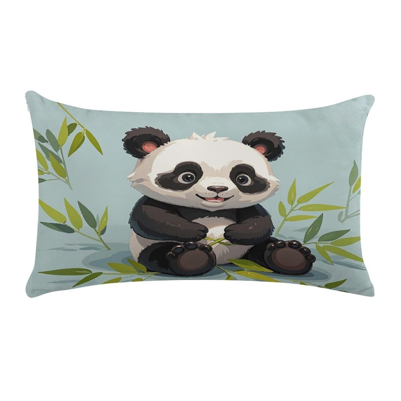 Panda Pillow Case Decorative Rectangle Throw Pillow Cover Soft Plush Pillowcase Cozy Cushion Case Modern Pillow Sham Cushion Cover for Bedroom Sofa Couch 20 X 12 Inch