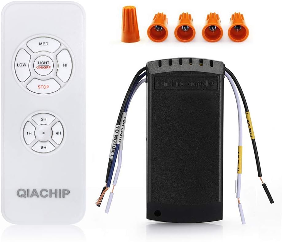 QIACHIP Universal 3 Speed Timing Ceiling Fan and Bulbs Remote Control with Mute