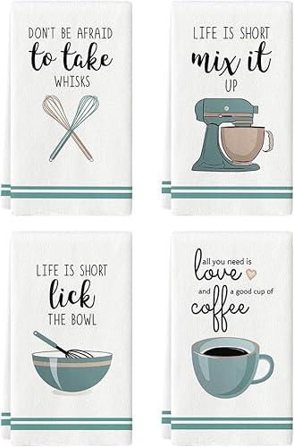 Artoid Mode Coffee Kitchen Ware Quote - Divertidas toallas de cocina y paños de cocina, 18 x 26 pulgadas, para inauguración de la casa diariamente,