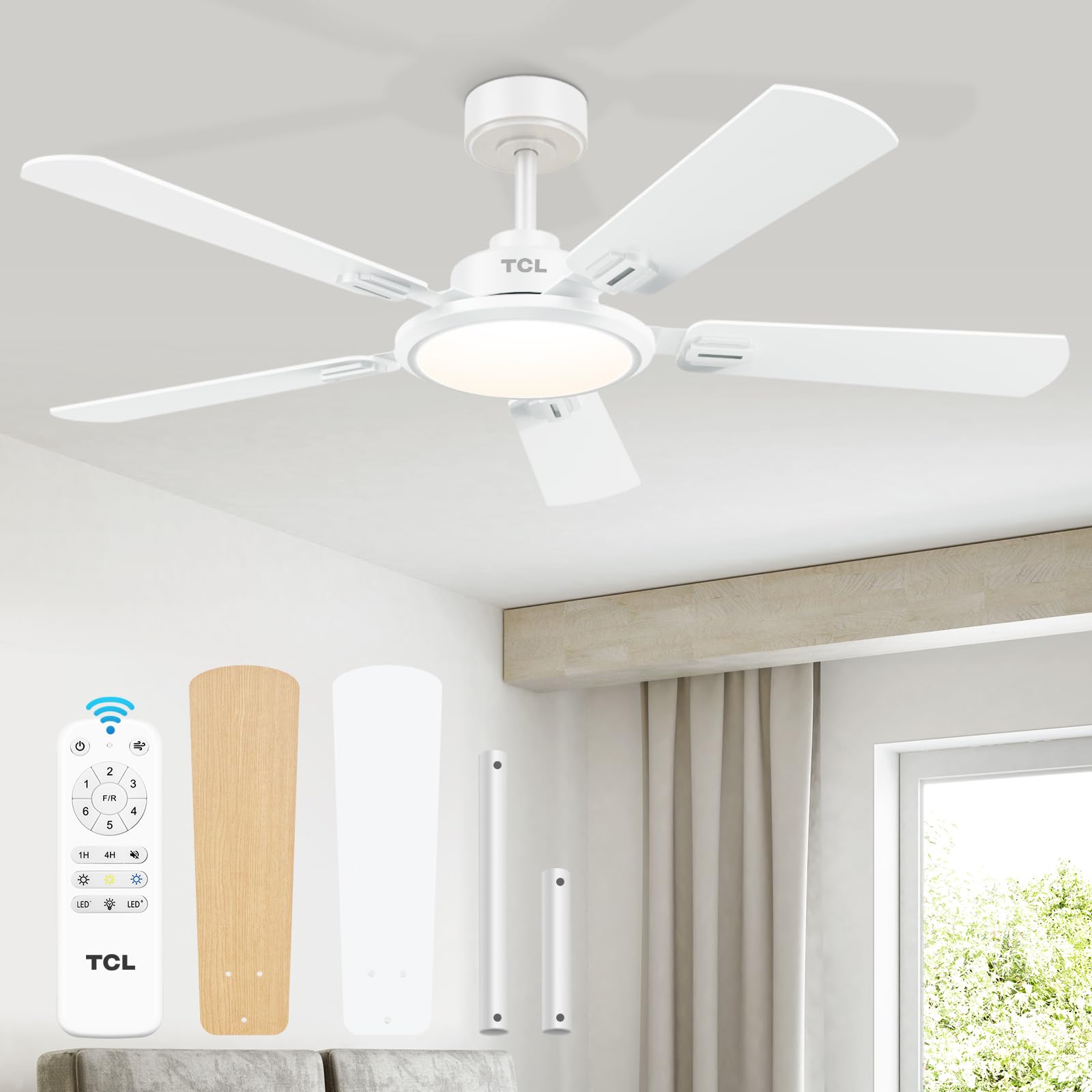 ◆大光電機◆LED照明器具◆DCL-41351◆2021年製◆2506TL2◆ TCL Ceiling Fans with Lights, 52 Inch Ceiling Fan with Light and