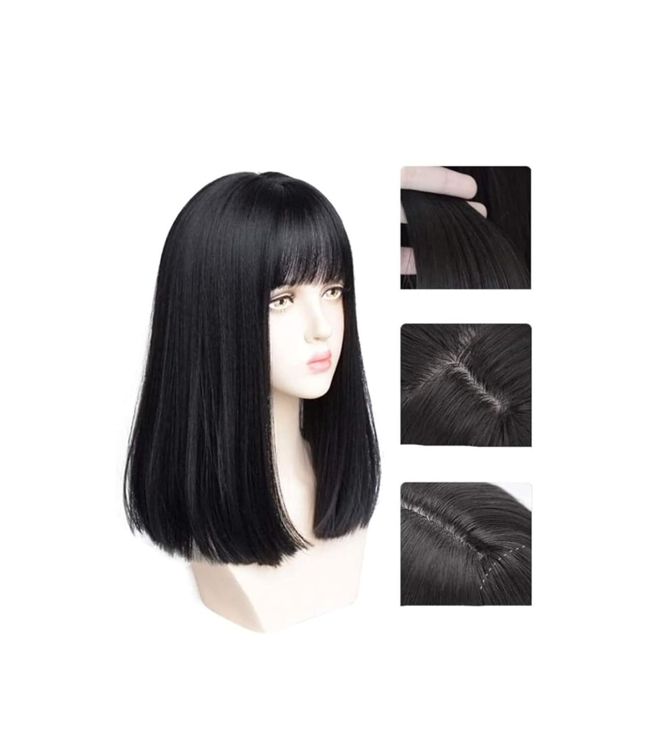 Wigs Short Straight Wigs With Bangs Heat Resistant Synthetic Straight Hair Replacement Wig For Women Wig for Daily Party Women Wigs Short Straight Wigs With Bangs Heat Resistant Synthetic Straight Hair Replacement Wig For Women Wig for Daily Party Women