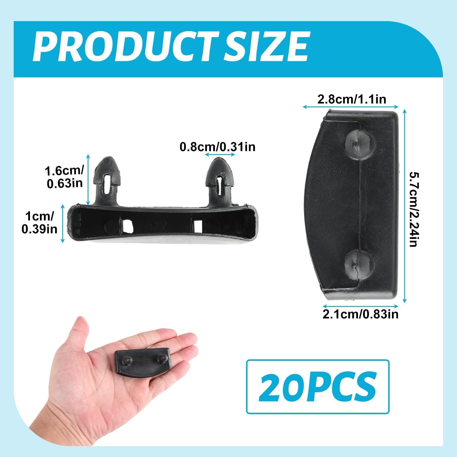 20 Supports Pour Sommier à Lattes AOEVUIR - Embouts Noir Pour Lits Double, Bois Ou Métal - Accessoire Rangement Lit