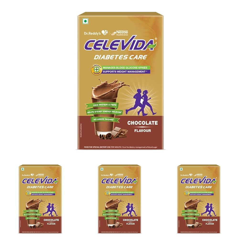 Celevida Protein Powder Drink for Diabetes Management by Dr. Reddy’s | Chocolate Flavour | No Added sugar | Plant based | For Sugar control, Weight Management & Immunity Support | 400gm BIB-image-10