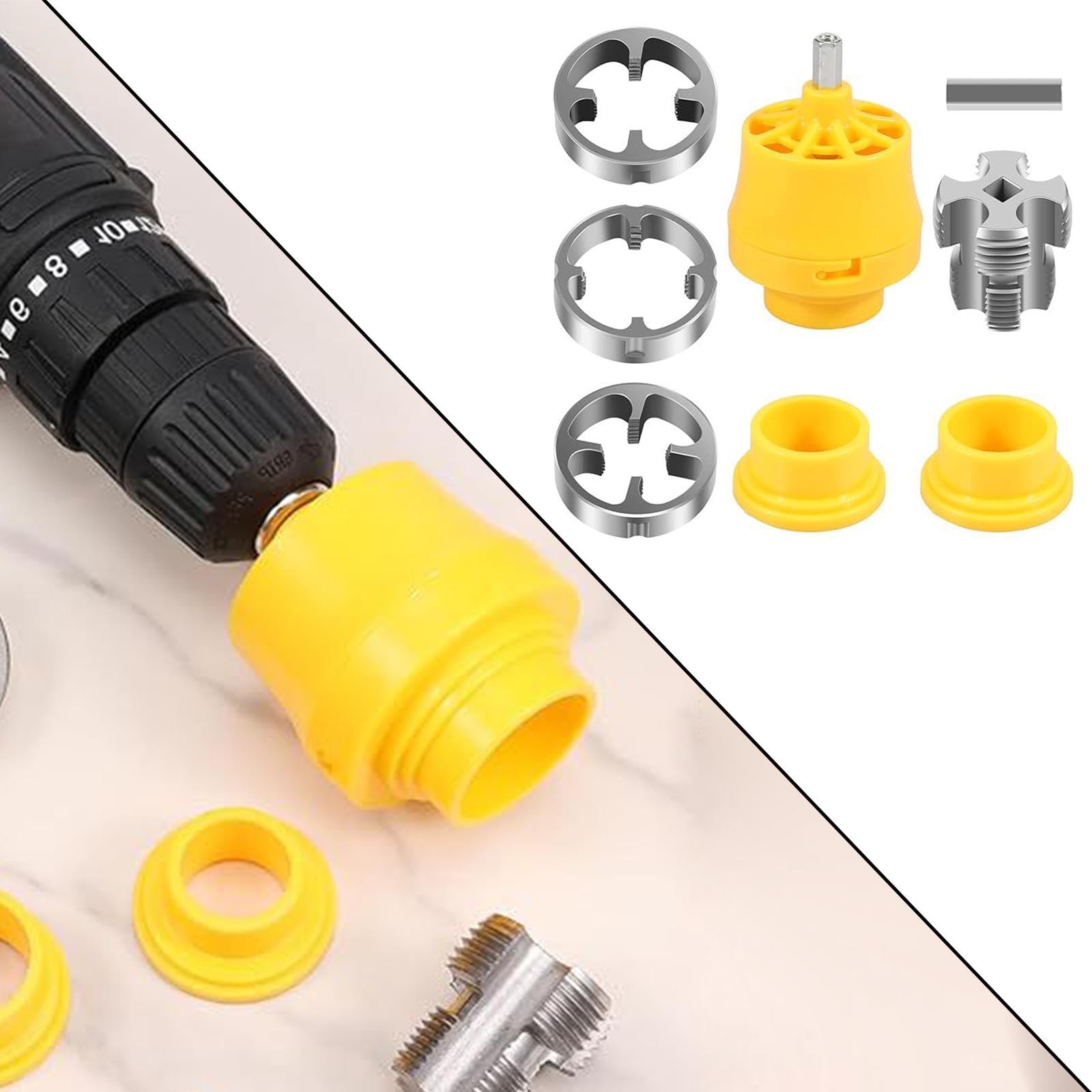 Ronyme Set di Filettatrici per Tubi in PVC, Utensile Manuale Ad Alta Efficienza, Utensile Idraulico per Filettare Tubi
