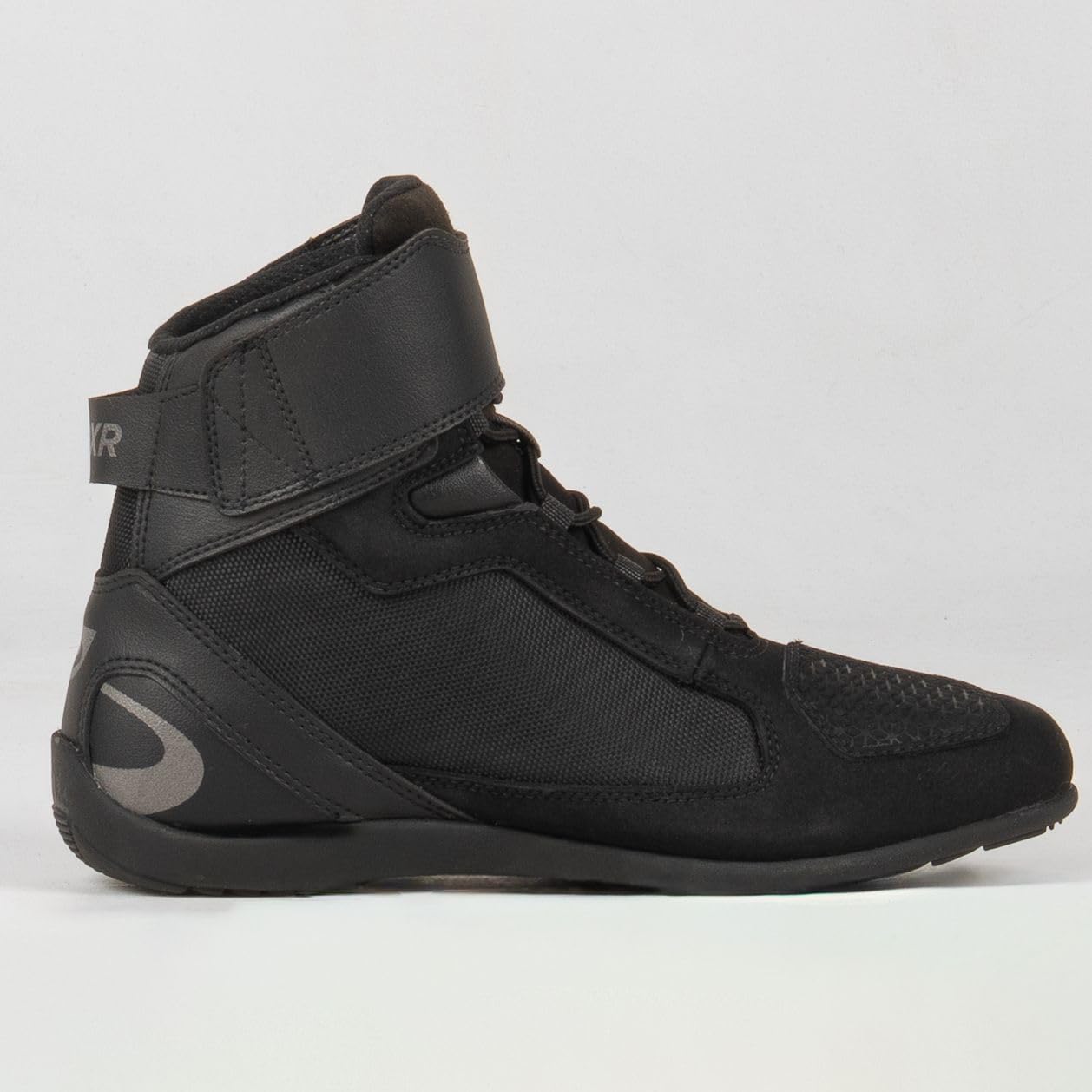 RUGGER Chaussures Moto Homme Certifiées CE Microfibre Résistante Renfort Sélecteur Fermeture Lacets et Auto-Agrippant Inserts Rétro-Réfléchissants Semelle Antidérapante