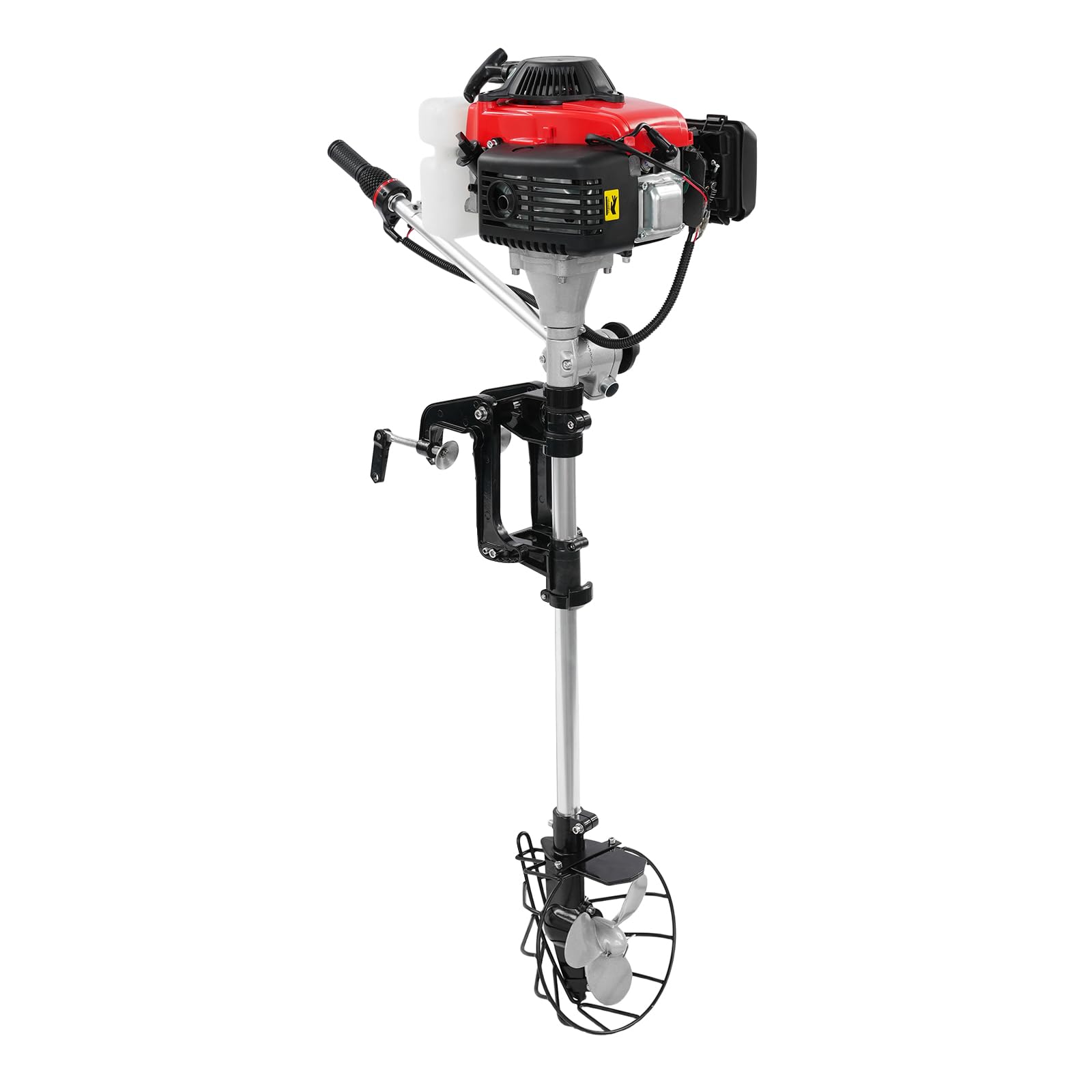 Motor fueraborda, 4 tiempos, 4,0 CV, motor de barco con protección de hélice, motor de barco de pesca para botes hinchables, veleros y yates pequeños, fuerza de empuje 350 kg