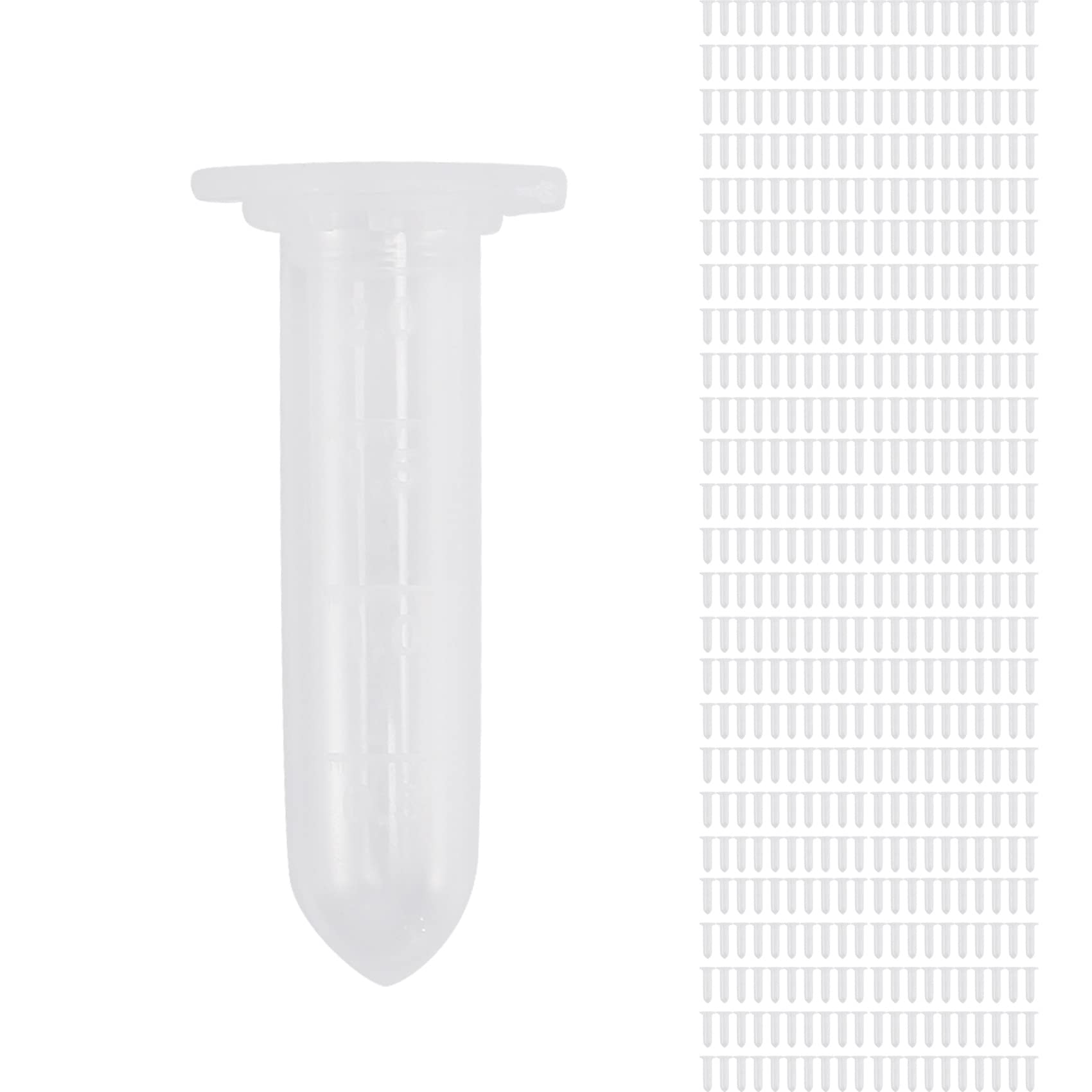 Micvtve 500Pcs 2Ml -Centrifuge Tube Test Tube Vial Clear Plastic Vials Container Snap Cap for Laboratory Sample Storage