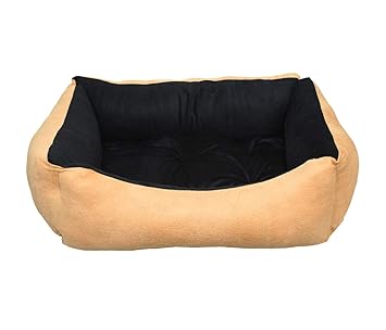 Amit Brothers Soft Shape Shape Printed Dog/Cat Bed - Small (Gold-Black)