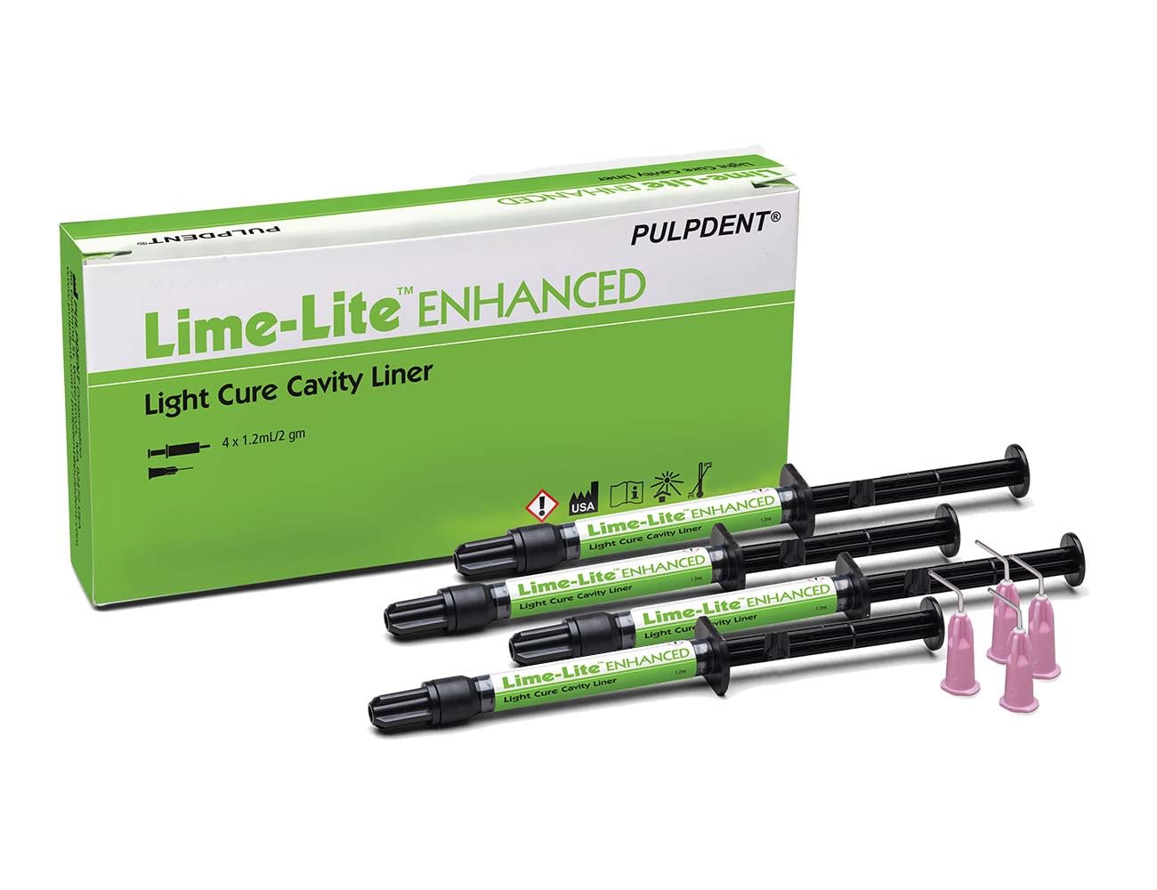 Pulpdent Corp Pulpdent LLE Lime-Lite Enhanced Cavity Liner Universal Light Cure Syringe Kit