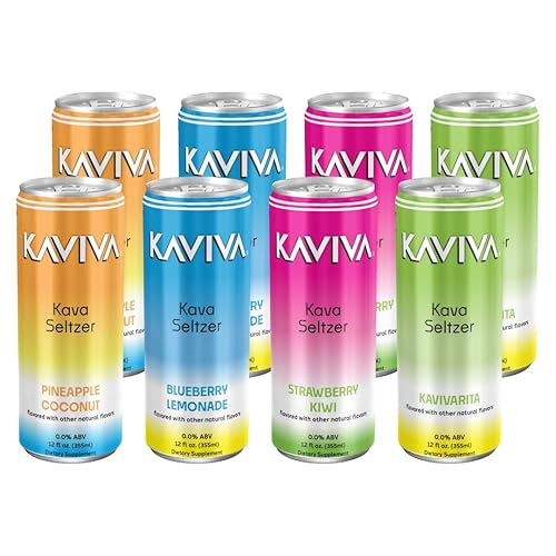 Miniatura 9 de Kaviva  Seltzer de kava y soda  Relajación social  Efectos calmantes  50 calorías  Desenrollado natural  Todo natural  Bebida funcional sin ALC