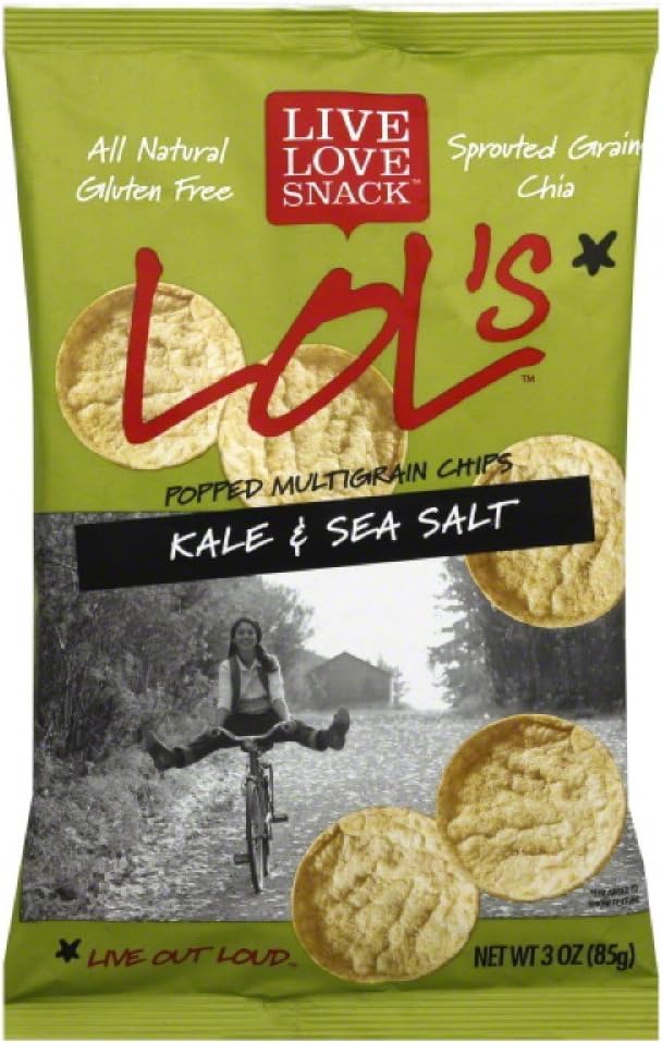 Live Love Snack Kale and Sea Salt Multigrain Chips, 3 Ounce -- 9 per case.