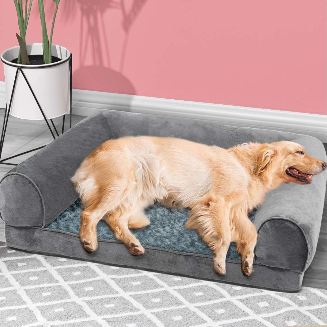 Skylos Large Dog Bed Sofa Pet Bedding Soft Warm Mattress Cushion Pillow Mat Plush 91x68.6x21.6cm