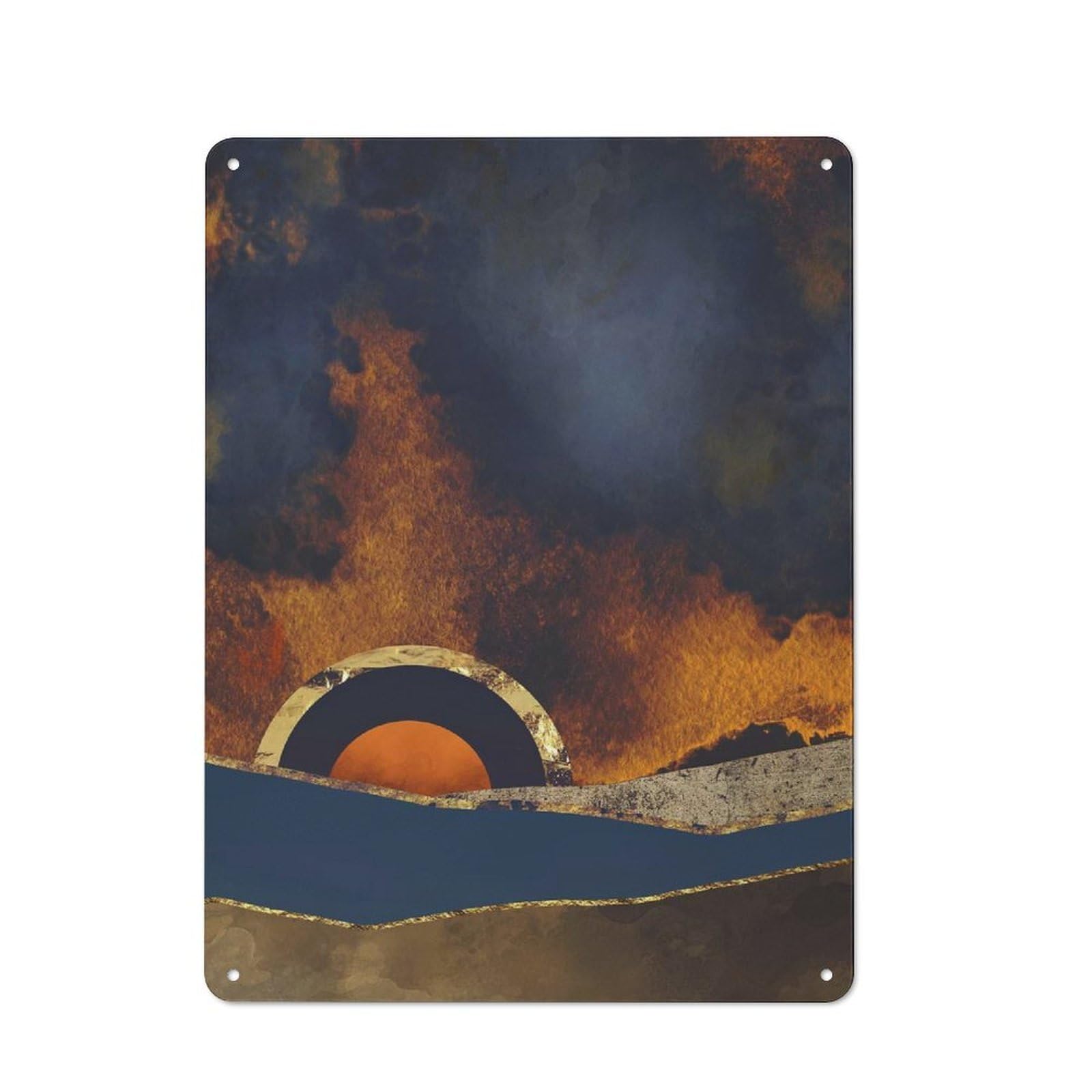 Junmoney Style-12 Before The Storm Rustic Metal Plaque 40X30cm For Café Or Restaurant, Wall Decor For People Reorganising Café And Restaurant