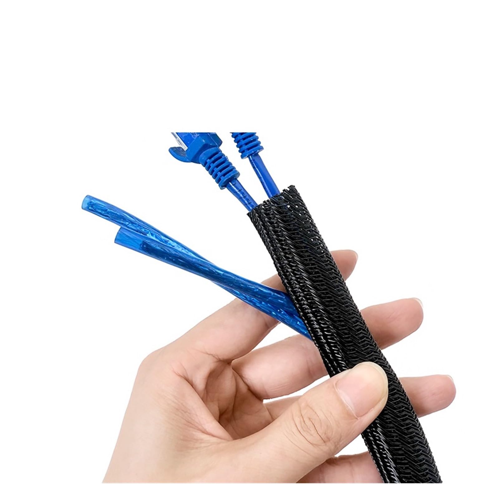 Wysuwana pleciona oplot PET z automatycznym zamykaniem (10 mm) - czarna