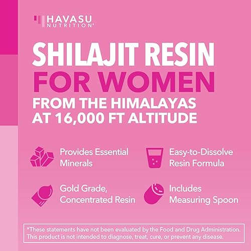 Miniatura 4 de Himalayan Shilajit para mujeres con ácido fúlvico, ácido húmico y más de 80 oligominerales  500 mg de resina Shilajit de grado dorado de 16.000 pies