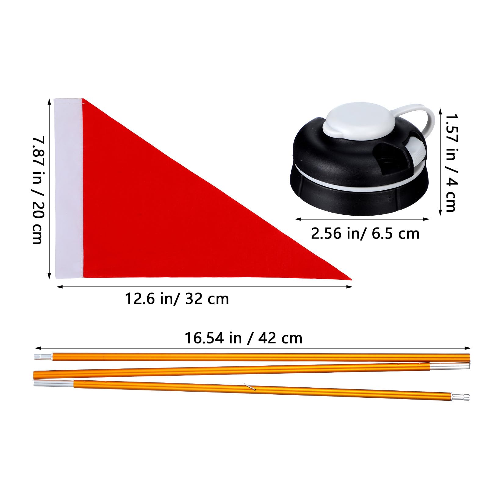 GLEAVI Supporto Bandiera per Kayak in Acciaio Inossidabile Base Stabile, Facile da Installare, Kit Sicurezza Barca per Yacht e Canoe
