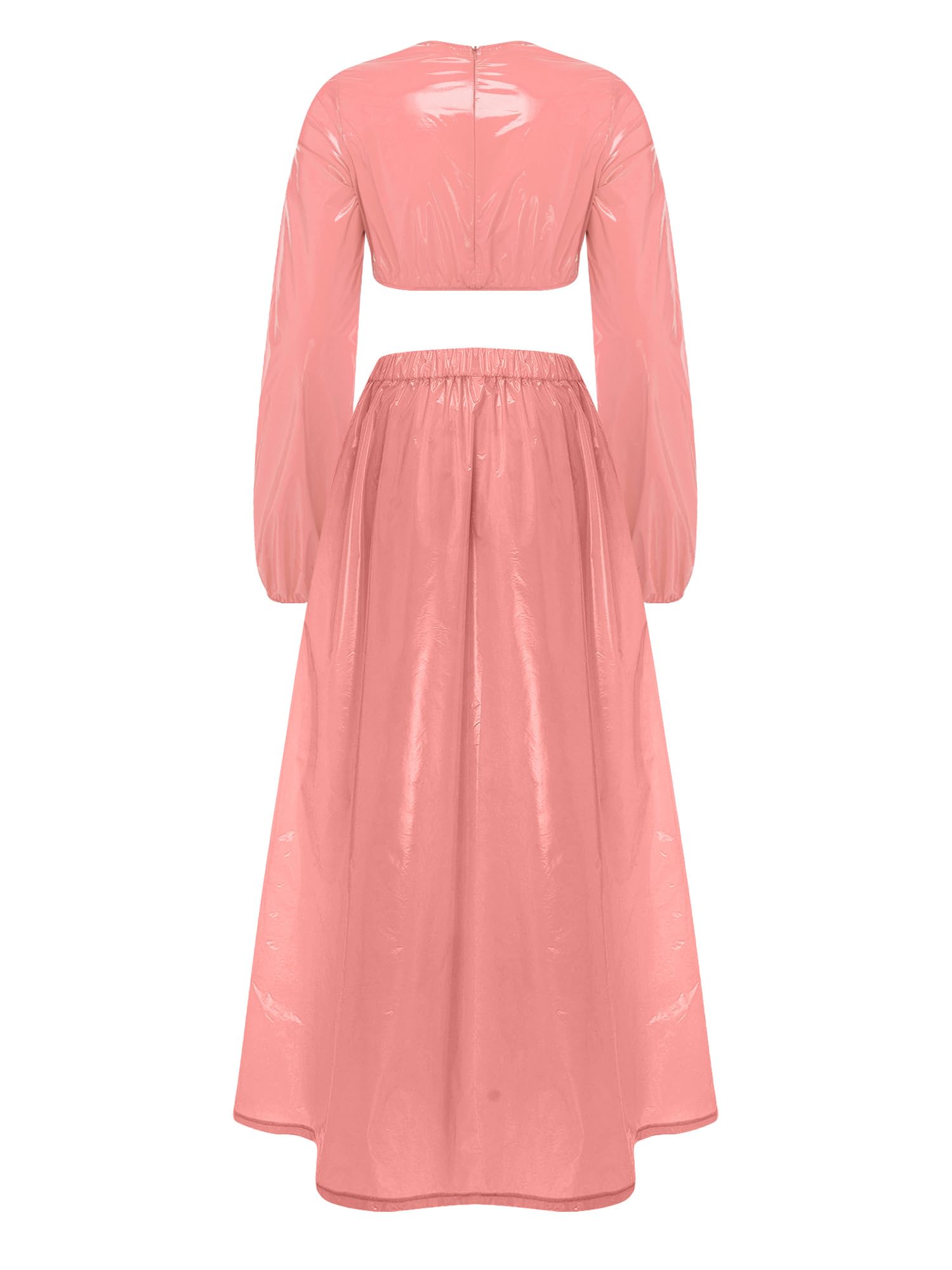 Femme Ensemble De Danse Crop Top Et Jupe Maxi Costume Rave Party