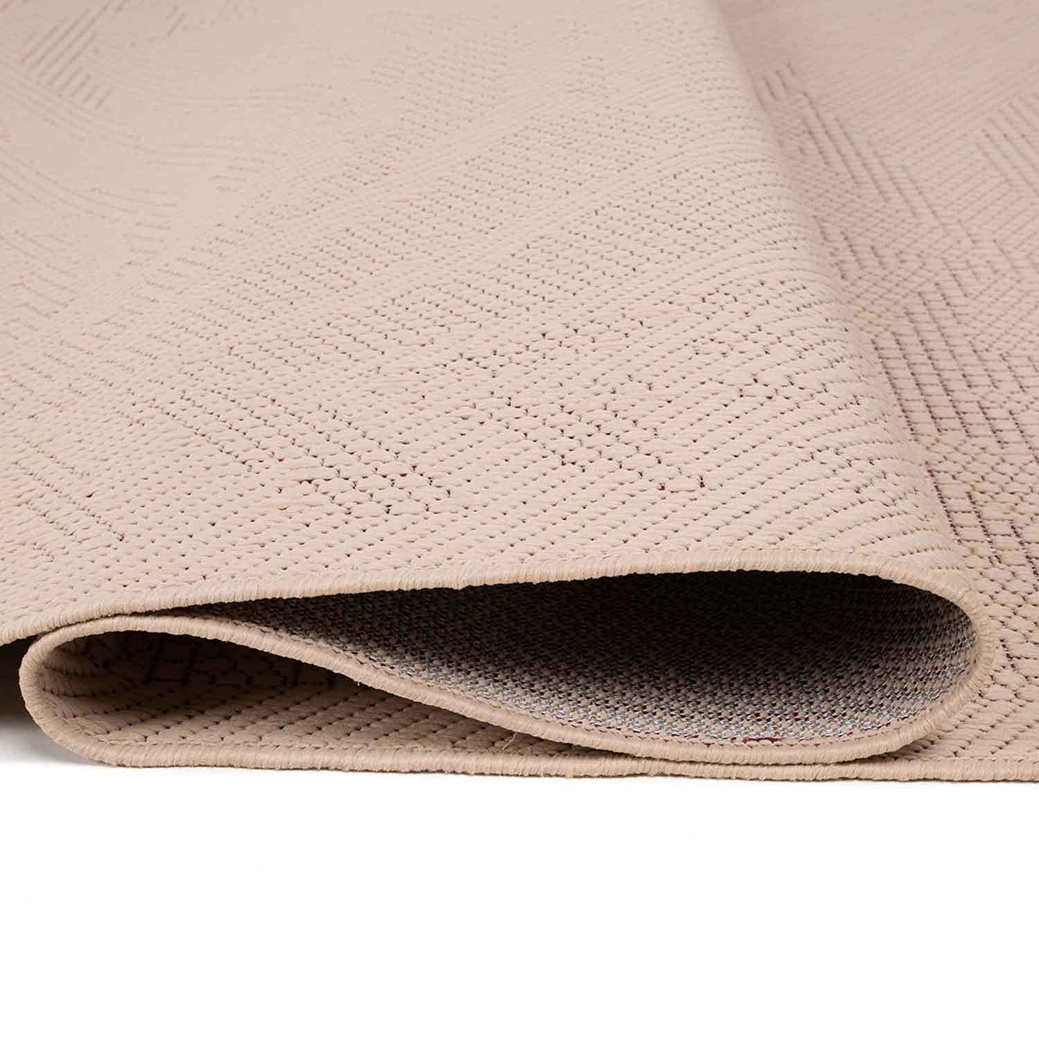 VIMODA In- und Outdoor Teppich Küchen, Terrassen & Balkon Teppich In Beige, Maße:Ø 160 cm Rund