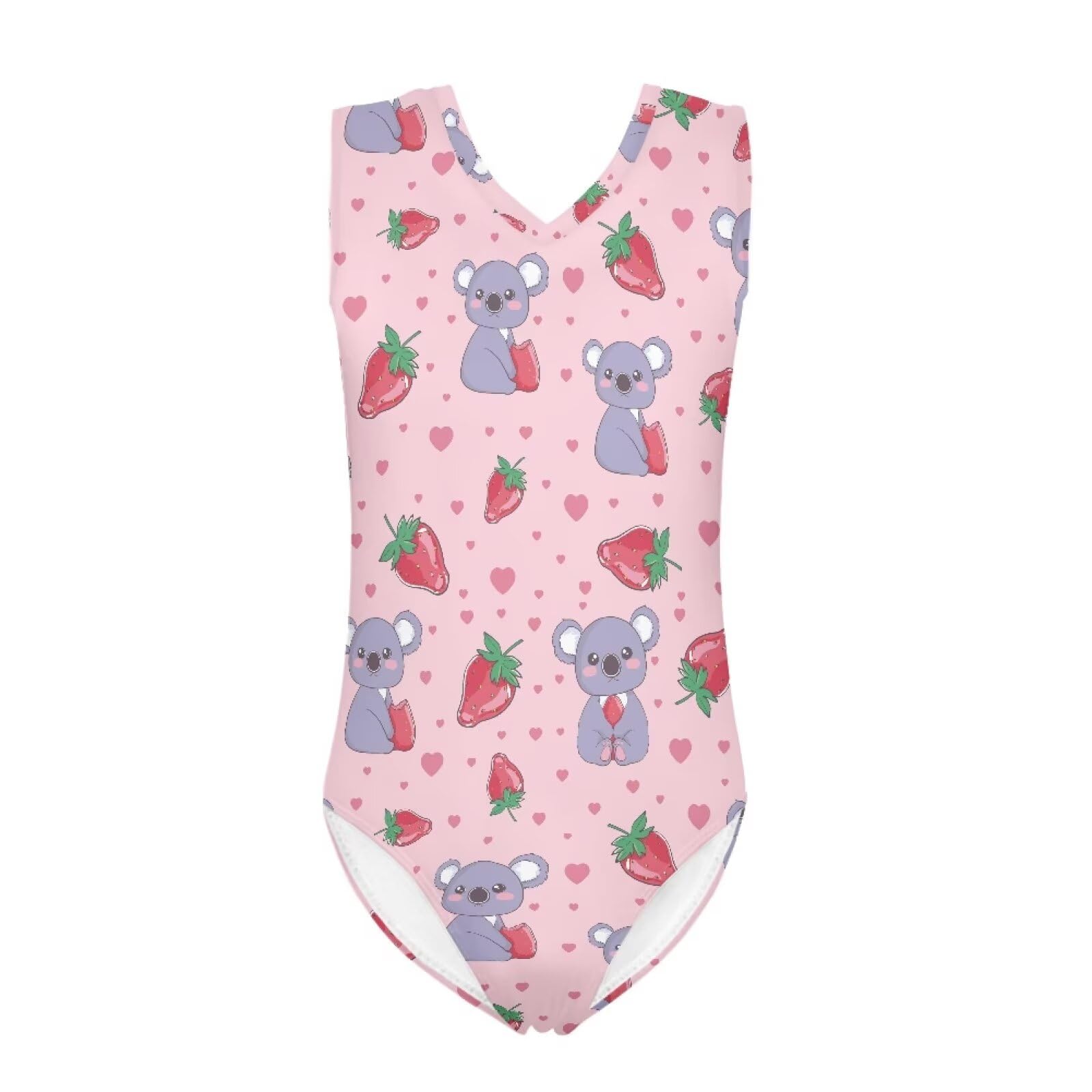 QWEFVB Gymnastics Leotard for Girls Outfit Kids Sleeveless Unitard One-Piece Dancewear,Koalas