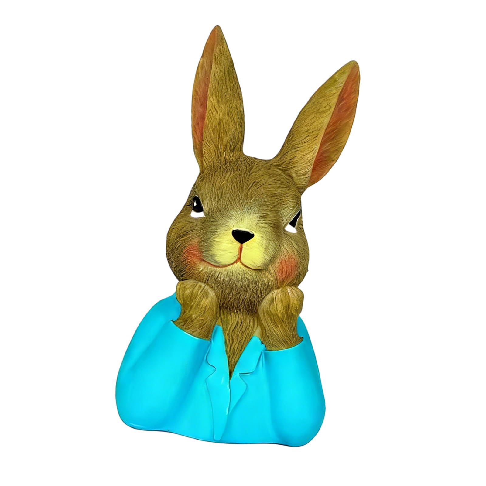 Tsophreniq Detailed Hand Painted Easter Rabbits Statue for Holiday Home Decor Decorative Rabbits Figurine