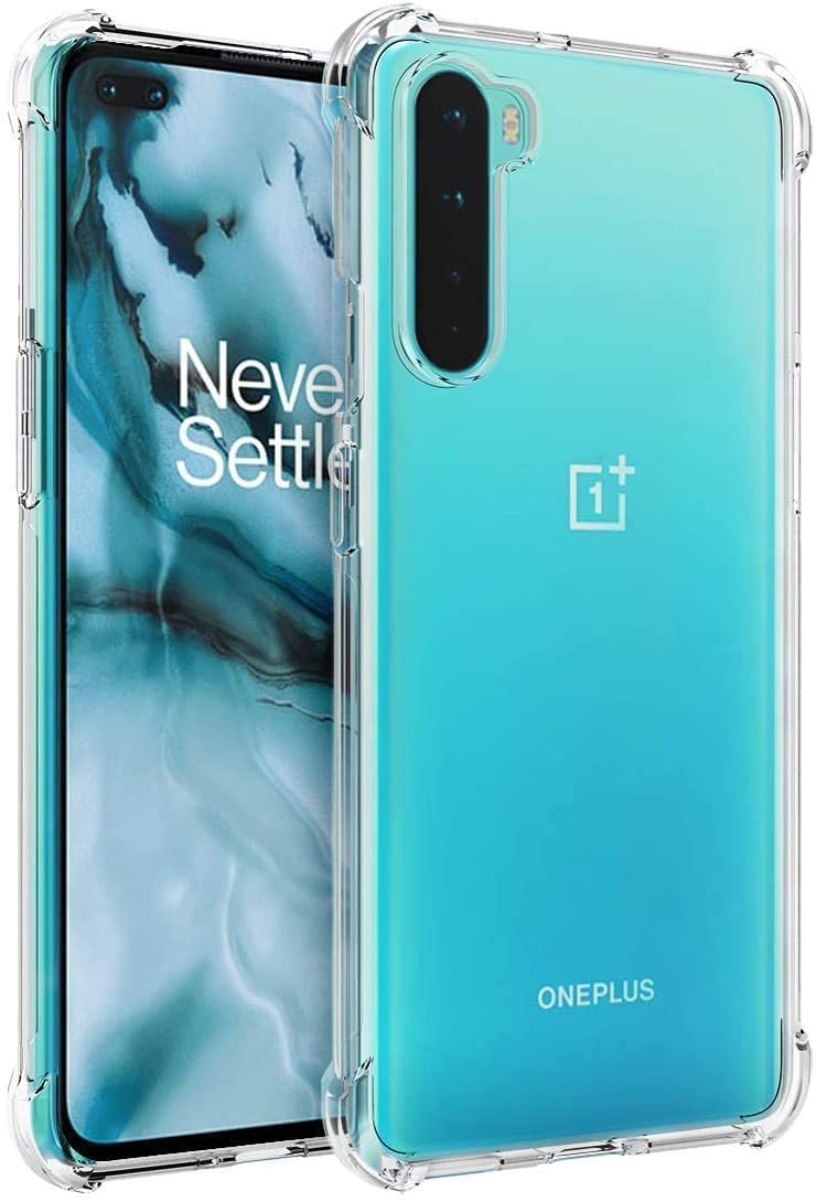 AWH Oneplus Nord 5G Case, Oneplus Nord Case Clear Transparent Reinforced Corners TPU Shock-Absorption Flexible Cell Phone Cover for Oneplus Nord (Clear)