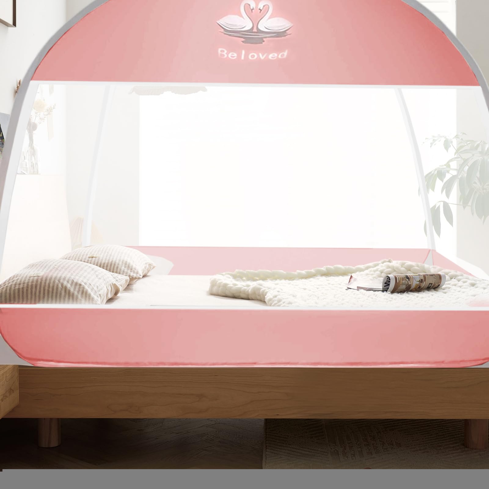 Mosquitera De Cama contra Jejenes Mosquitera Plegable Portátil con Doble